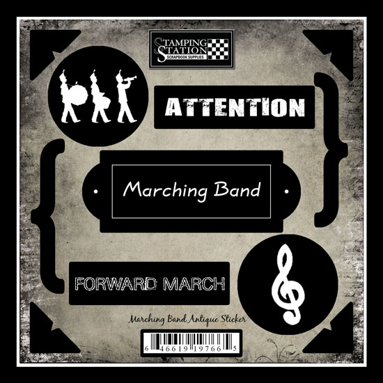 Stamping Station - Marching Band Antique Stickers